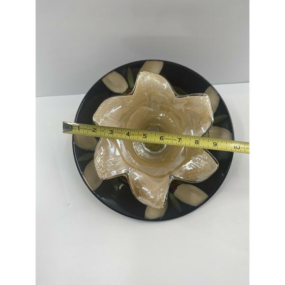 Suncatcher Yard Art Layered Flowers Tulip Tiered Repurposed Glass Garden Art - Picture 5 of 12